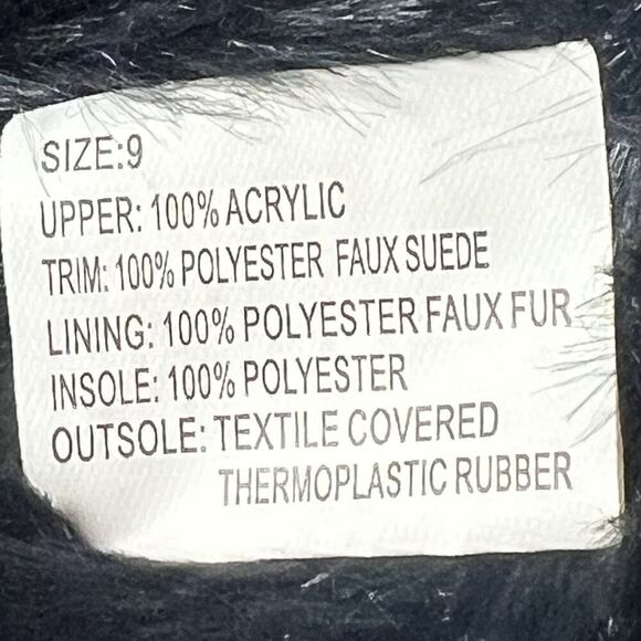 Mukluks Cable Knit Weave Black Fabric Boot Womens 9 Mid Calf Pull On Flat Bootie - Picture 10 of 11